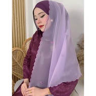 IRIS RAFAEL Shawl Organza Sulam | Organza with Embroidery