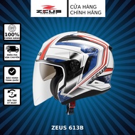 MŨ BẢO HIỂM ZEUS 613B - Màu đen trắng đỏ
