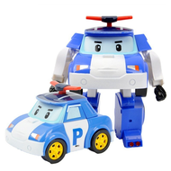 【Longlong】ของเล่นเด็ก “Robocar Poli” หุ่นยนต์ของเล่น ของเล่นเปลี่ยนรูป หม้อแปลงไฟฟ้าหุ่นยนต์ดึงกลับ