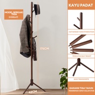 Stand Hanger Kayu Stand Hanger Gantungan Baju Gantungan Topi Multifungsi Gantungan Tas Dan Topi Rak 