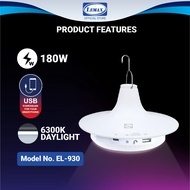 LEMAX 180W Super Bright 2 in 1 Rechargeable LED Light USB Powerbank UFO Lamp Dimmable Emergency Ligh