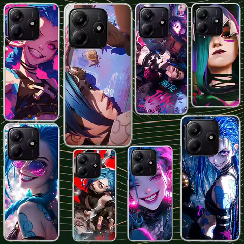 Arcane Jinx Anime Case for Xiaomi Redmi Note 14 13 12 11 Pro Plus Phone Cover 14S 12S 11S 11E 11T 10