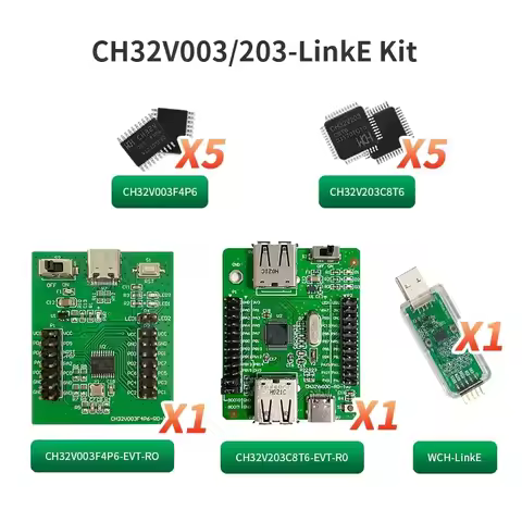 CH32V003 CH32V203 CH32V003P4P6 CH32V203C8T6 Development Board EVT Kit