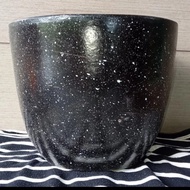 pot bunga keramik besar no 1/pot gerabah motif - hitam xxl