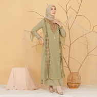 TA9019V2 | Gamis Abaya Turki Terbaru 2023 Turkey Mewah Turky Warna Hijau Sage Hijau Army dan Lavende