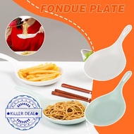 Plate Fondue Plates Handle Dish Spoon Korean Buffet Appetizers Dinner Tray Plates Z8y1