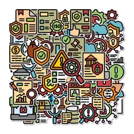 COD 50 PCS ISO 27001 Flat Stickers Waterproof StickerDesign – Ideal to Protect and Decorate Laptop G