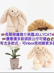 🇬🇧JELLYCAT公仔-JELLYCAT Bashful Willow Bunny medium luxe soft toy 31cm/JELLYCAT Amuseable Croissant so