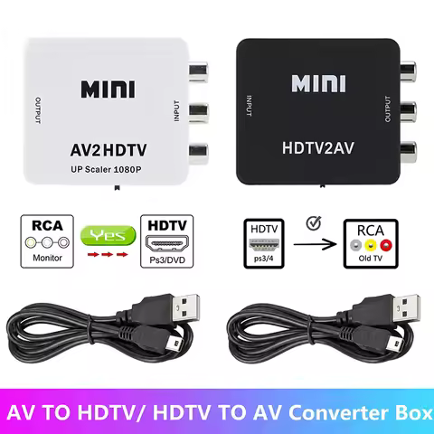 HD 1080P HDMI-compatible To RCA AV Composite Adapter Converter HDTV2AV AV2HDTV Audio Video Cable CVB