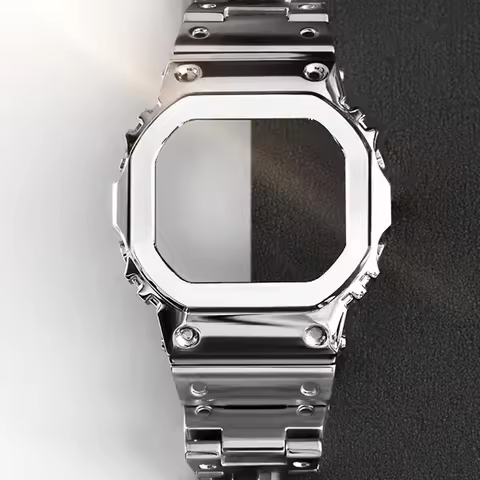 DW5600 Mod Kit Stainless Steel Watch Case Metal Bracelet Fit for DW-5600 GW-B5600 GB-5600 GW-M5610 G