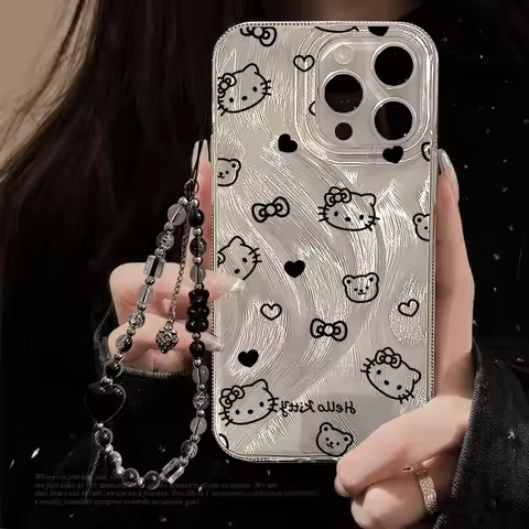 Sanrio Hello Kitty Phone Case For iPhone 16 15 14 13 12 11 Pro Max X XR XS 7 8 16 15 Plus Fall preve