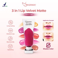 Swansee Lip Velvet Toucan: 3-in-1 Lip Mate with Nourishing Niacinamide