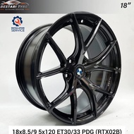 【Installation Available】RTX02B RAXER FLOW FORMING 18 INCH 18X8.5/9 5X120 ET30/33 PDG READY SPORT RIM