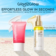 Glad2Glow Daily Radiance Routine-Serum Spray + Tone Up Sunscreen | Brightening Lip Serum Hydrates fo