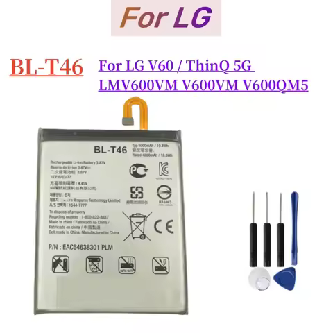 Replacement Battery BL-T46 5000mAh Battery For LG V60 ThinQ 5G LMV600VM V600VM V600QM5 BL T46 +Free 