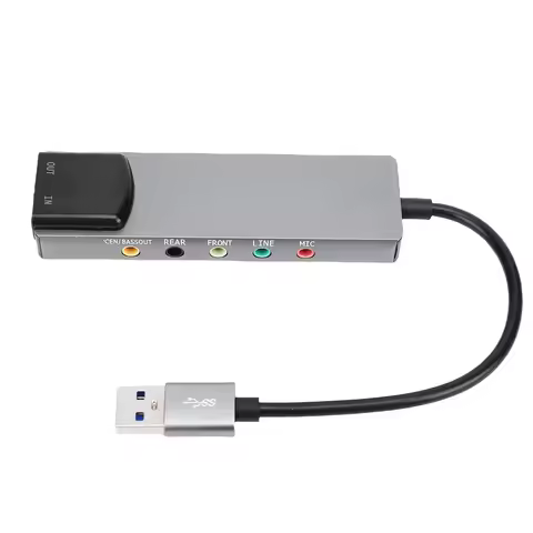 7.1 USB Surround Sound Card with SPDIF Digital Sound High Resolution Music External Sound Card for L