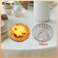 100Pcs Egg Tart Cups Ramekins Cupcake Cake Cookie Lined Resuable Mini Containers for Party Pans Past