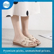 XES Ladies BSLCYS530 Plat Slide Wedge Sandals ( Beige/ Khaki )