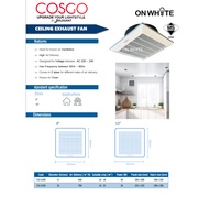 COSGO CEILING TYPE EXHAUST FAN / VENTILATION FAN 8"INC / 10"INC WHITE