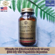 Solgar-Vitamin D3 (Cholecalciferol) 15 mcg (600 IU) 120 Vegetable Capsules D 3