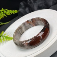 緬甸樹化玉手鐲 58+MM 高瓷玉化千層年輪紋多彩 喜慶臨門大吉大利