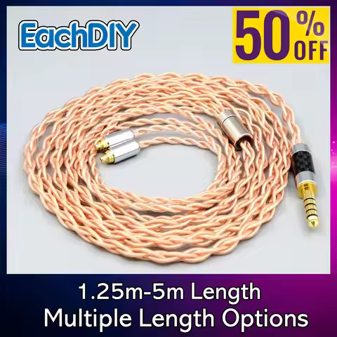 4 Core 1.7mm Litz HiFi-OFC Braided Earphone Cable For Sennheiser ie200 IE300 ie600 IE900 8087