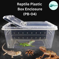 PB-04 Plastic Transparent Amphibian Insect Reptile Breeding Box Transport Feeding Case w/ Breathing