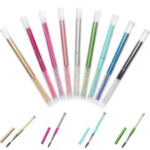 Adjustable Radian Grafting Mascara Brush Round Comb Teeth Clear Spiral Mascara Brush Tube Reusable T