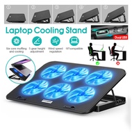 SG Laptop Notebook Cooling Pad Fan with 6 Fans and Adjustable Height Stand Dual USB 2.0 Ports Fan