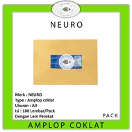 NEURO - Plain Brown Envelope A3 Size Seal - Pack
