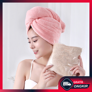 Gratis Ongkir - Handuk Pengering Rambut Berkancing / Handuk Kepala Keramas Microfiber / Handuk