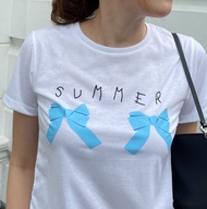 Summer Bow Tshirt - The Summer Project / เสื้อยืด ลายโบว์ โบว์