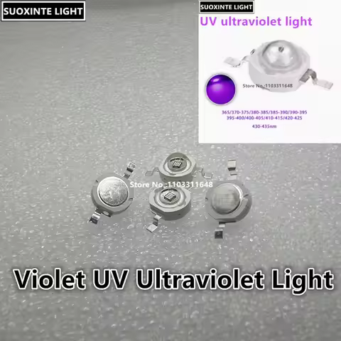 5PCS High Power 3W 5W SMD LED,Violet UV Ultraviolet Light,365nm,370-375nm,380-385nm,395nm,400-405nm,