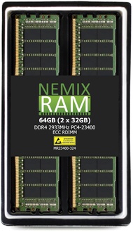 64GB (2X32GB) DDR4 2933MHZ PC4-23400 2Rx4 1.2V 288-PIN ECC RDIMM Registered Server Memory KIT
