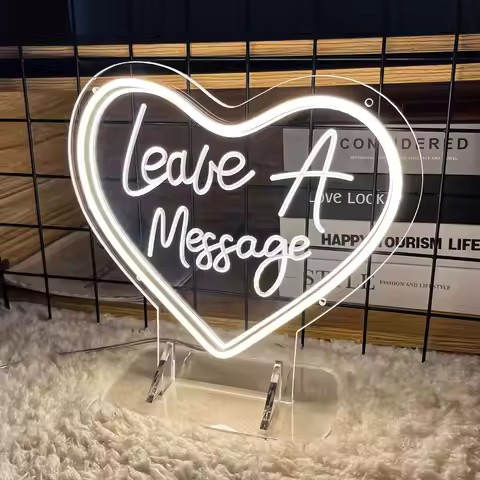 Leave A Message Neon Sign Engrave Personal Custom-tailor LED Lights For Customize Wedding Decoration