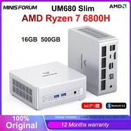 MINISFORUM UM680 Slim Mini PC AMD Ryzen 7 6800H 16GB DDR5 1TB PCIe4.0 SSD HDMI/DP/UUSB4 Triple Outpu