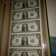 uang America $1*5 uncut UNC folder 2009