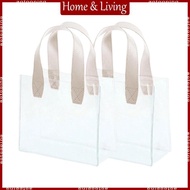 AOTO 2Pieces Reusable PartyFavors Bags Water Resistant Clear PVC  Bag 9x9 8x5 5In