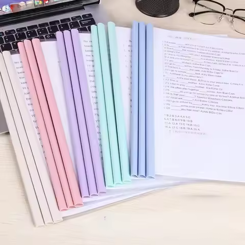 10pcs 22.5x30.5cm A4 Transparent Document Sliding Bar File Folder Report Cover Spine Bar for School 