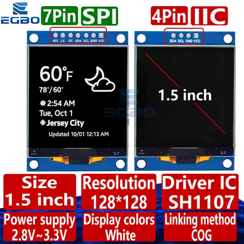1~3PCS 1.5 Inch 4Pin 7Pin 128x128 OLED Shield Screen Module For Raspberry Pi For STM32 For Arduino