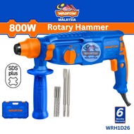 WADFOW 800w Rotary Hammer + 3Pcs SDS Plug Drill Bits + 2Pcs Chisel Bits 电动旋锤 - WRH1D26