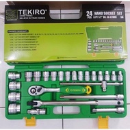 Tekiro 24 pcs Socket Wrench Set 8 - 32 mm 6PT Plastic Box Socket Wrench Tekiro Hand Socket Set 24 pc
