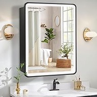 Movo 24 x 30 Inch LED Lighted Bathroom Medicine Cabinet with Mirror, Surface led Medicine Cabinet, Defog, 3 Color Temper Change for Bathroom Decor