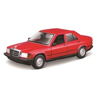 Bburago Diecast Model Car Mercedes-Benz 190E 2.6 Red 1987 for Collectors