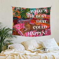 Tapestry Leopard Beast Animal Pink Flower Retro Tapestry Living Room Wall Hanging Background Decorat