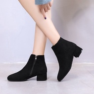 Winter boots, new spring and fall flat ankle boots, women's shoes, Chelsea boots
