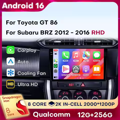 Android 16 Carplay For Toyota GT 86 For Subaru BRZ 2012 - 2016 RHD Car Radio DSP Audio Head Unit 5G 