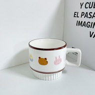 insKorean Cute Ceramic Mug Glaze and Colours Mug Tableware Mug Coffee Cup Ceramic cup Water Cup Coffee Cup Cold drink cup