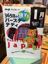 Meiji 食玩 365日 生日月份 熊公仔 （1月）(4日）2004年產 世界旅遊版-日本