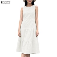 ZANZEA Women’s Sleeveless Layered Casual Dress